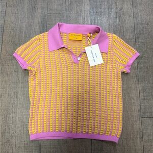 Guest in Residence Gingham Shrunken Polo NWT